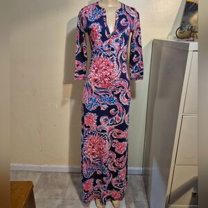 Lilly Pulitzer Pima Cotton Maxi Shirt Dress XS